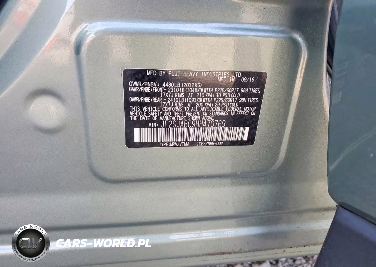 2017 Subaru Forester 2.5I VIN:JF2SJABC9HH470769 - 14