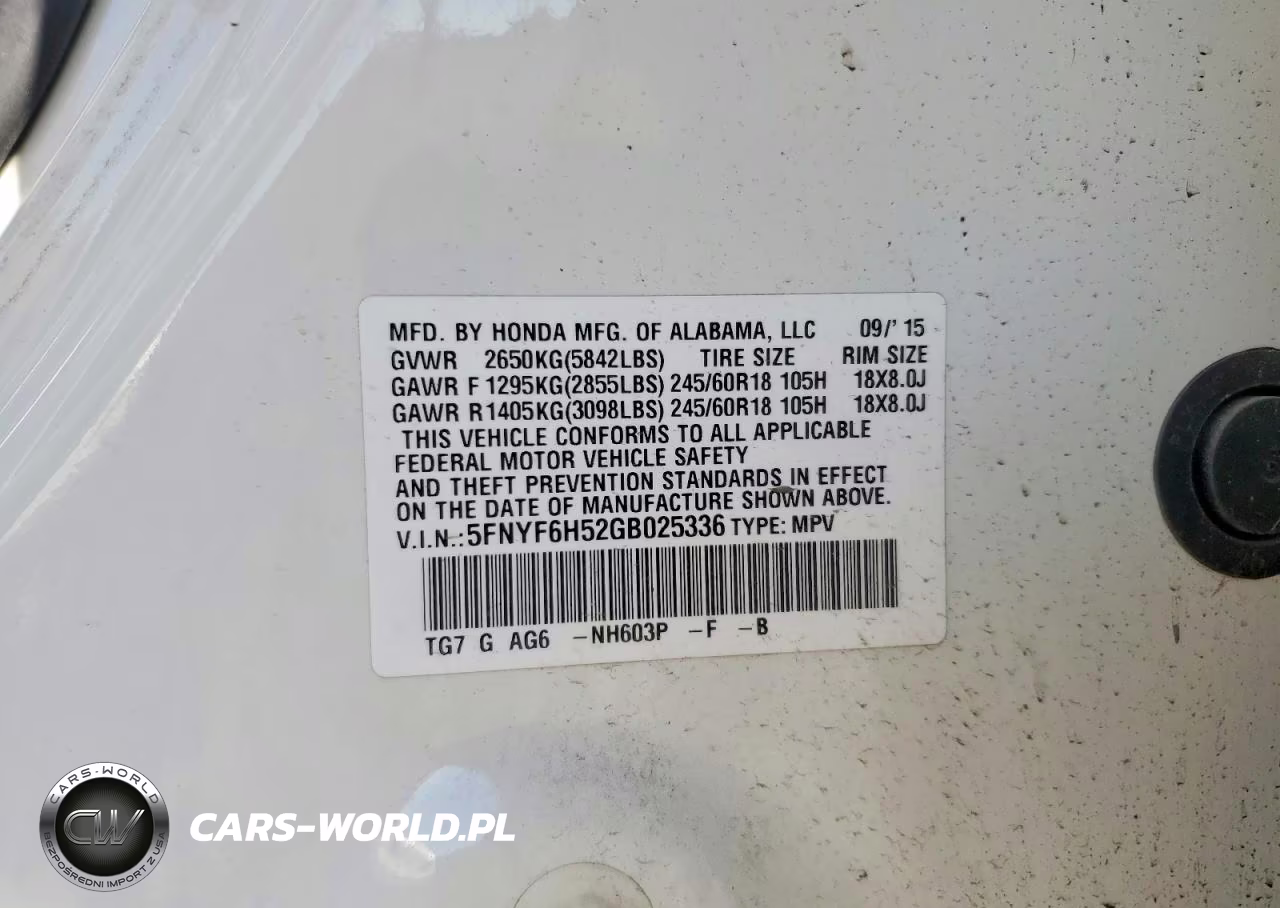 2016 Honda Pilot Exl VIN:5FNYF6H52GB025336 - 13
