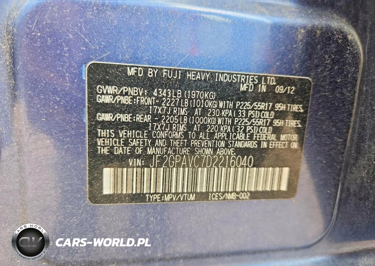 2013 Subaru Xv Crosstrek 2.0 Premium VIN:JF2GPAVC7D2216040 - 13