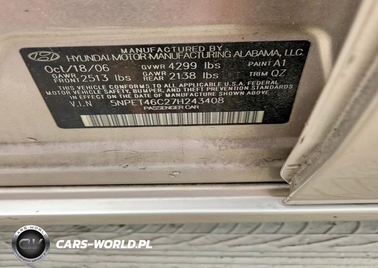 2007 Hyundai Sonata Gls VIN:5NPET46C27H243408 - 12