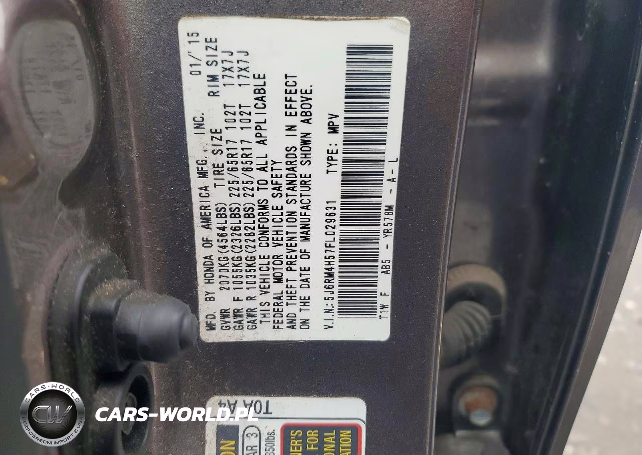 2015 Honda Cr-V Ex VIN:5J6RM4H57FL029631 - 13