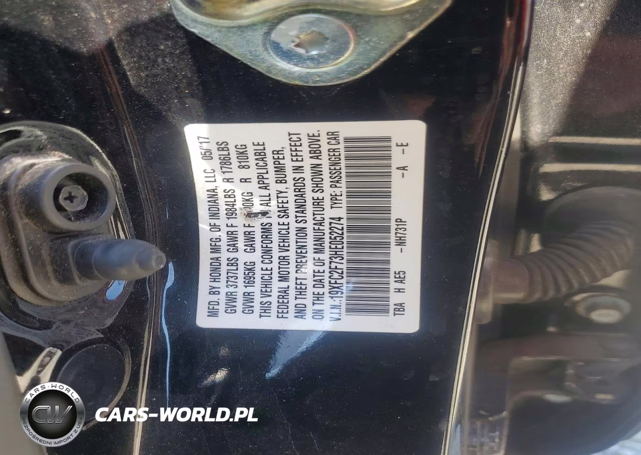 2017 Honda Civic Ex VIN:19XFC2F73HE052274 - 12