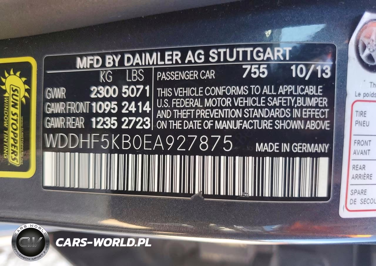 2014 Mercedes-Benz E 350 VIN:WDDHF5KB0EA927875 - 12