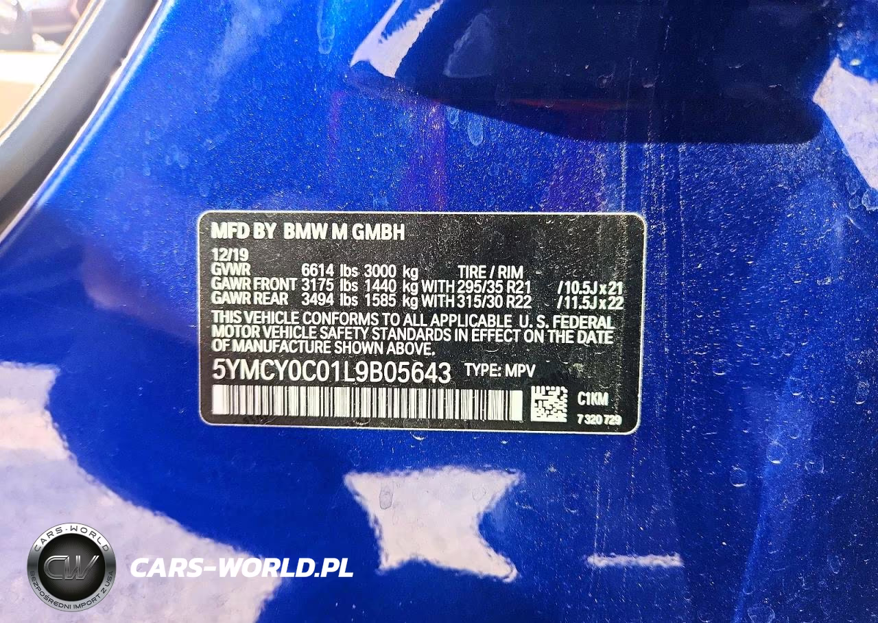 2020 BMW X6 M VIN:5YMCY0C01L9B05643 - 13