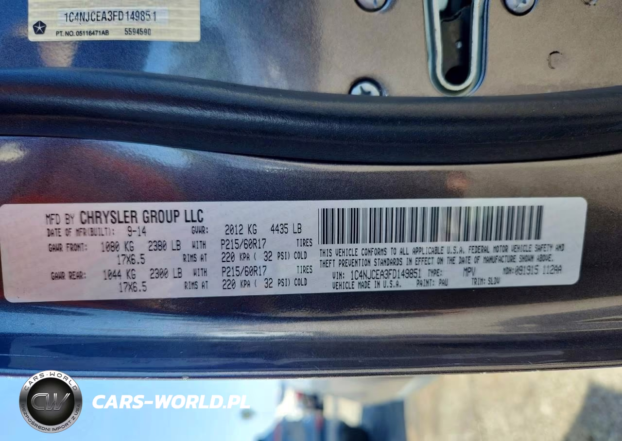 2015 Jeep Compass Latitude VIN:1C4NJCEA3FD149851 - 13