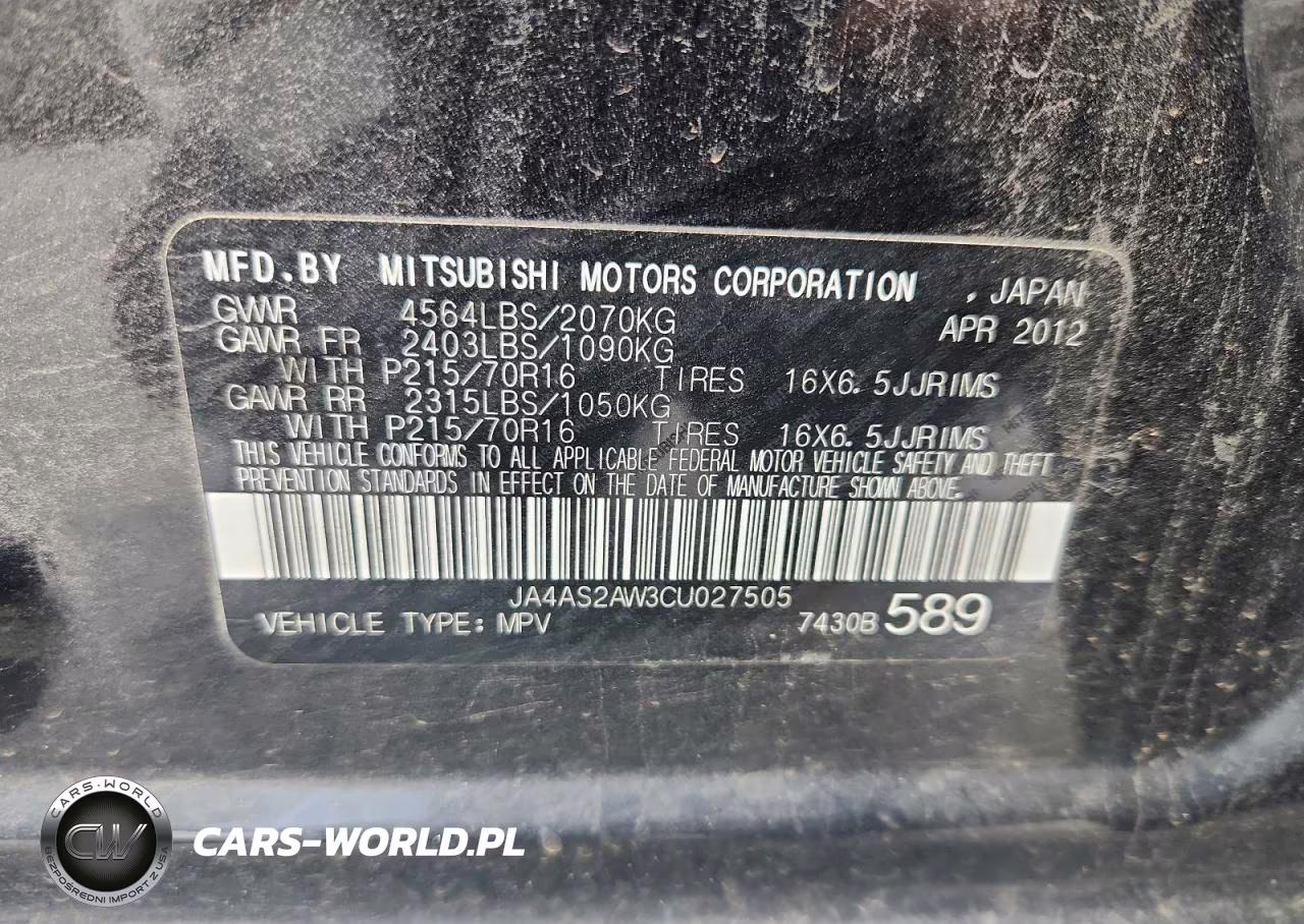 2012 Mitsubishi Outlander Es VIN:JA4AS2AW3CU027505 - 13