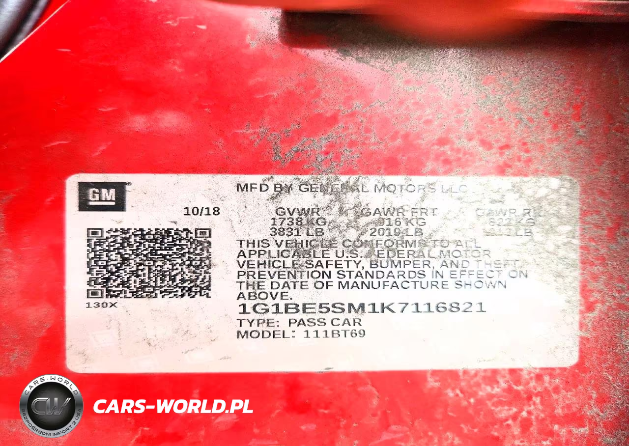 2019 Chevrolet Cruze Lt VIN:1G1BE5SM1K7116821 - 13