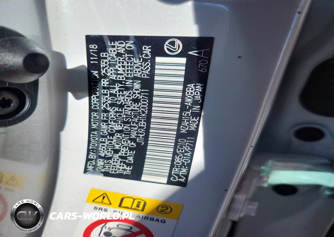 2019 Lexus Ux 250H VIN:JTHU9JBH1K2000711 - 12
