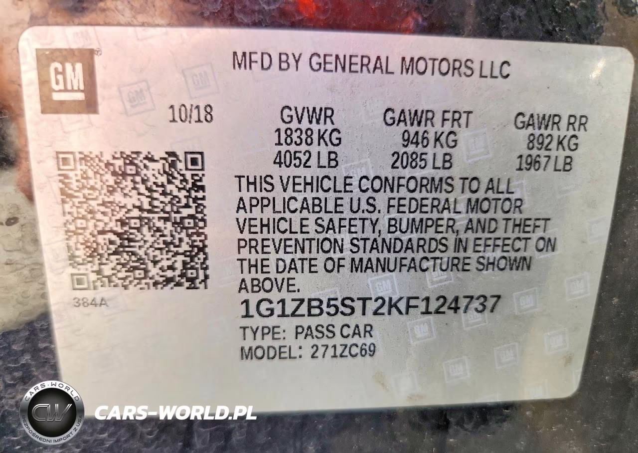 2019 Chevrolet Malibu Ls VIN:1G1ZB5ST2KF124737 - 13