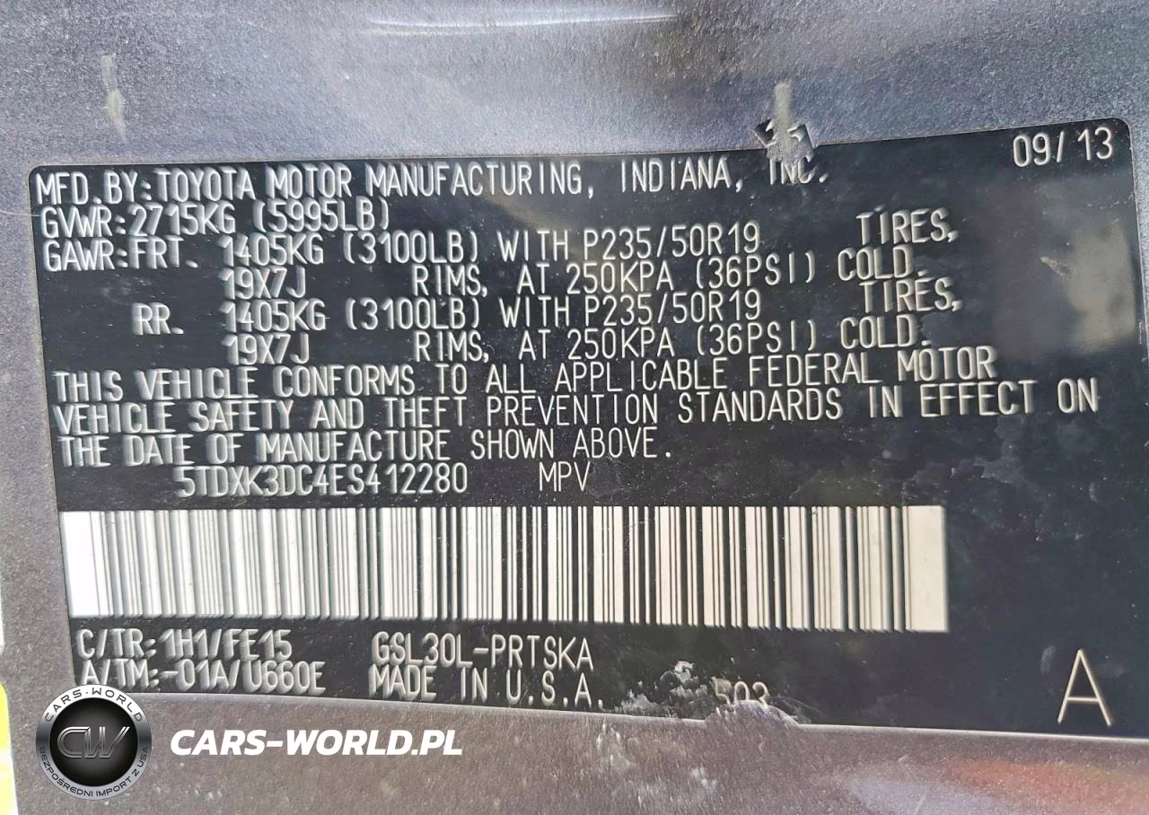 2014 Toyota Sienna Sport VIN:5TDXK3DC4ES412280 - 13