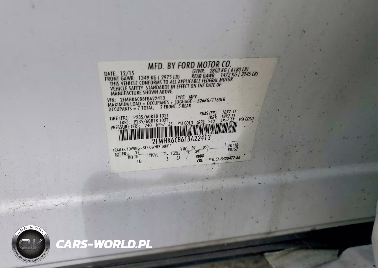 2015 Ford Flex Sel VIN:2FMHK6C86FBA22413 - 13