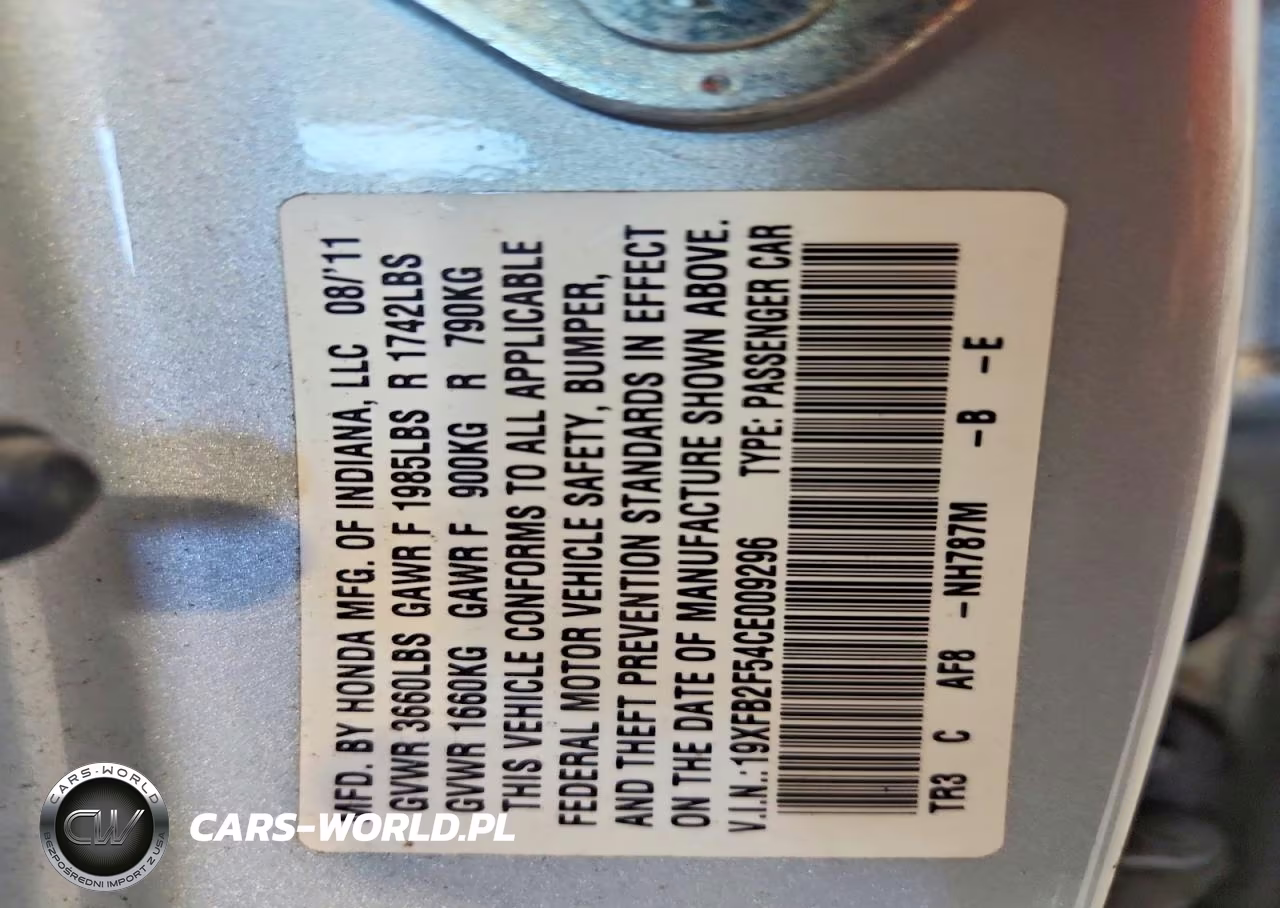 2012 Honda Civic Lx VIN:19XFB2F54CE009296 - 12