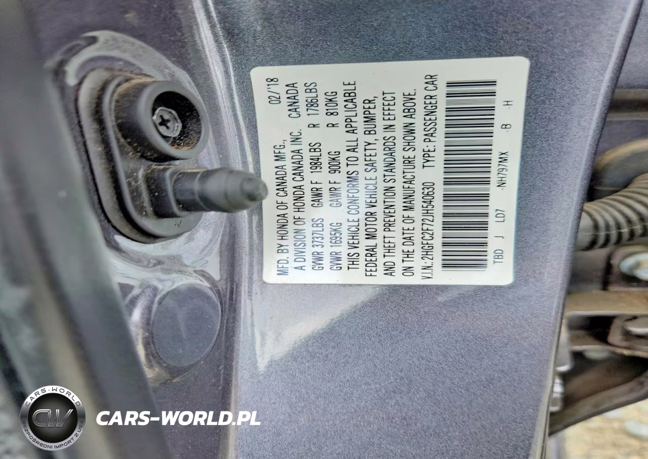 2018 Honda Civic Ex VIN:2HGFC2F72JH540630 - 12