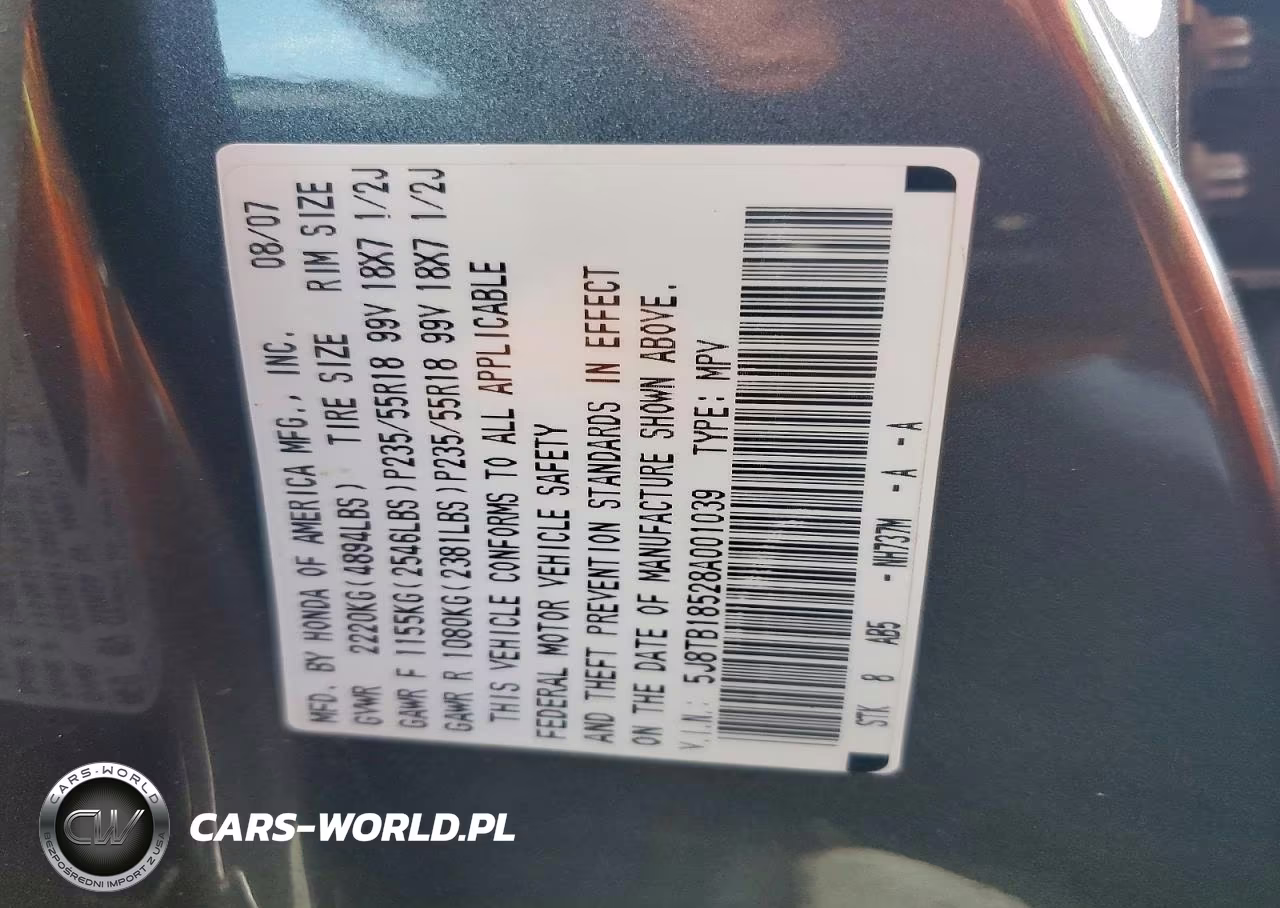 2008 Acura Rdx Technology VIN:5J8TB18528A001039 - 13
