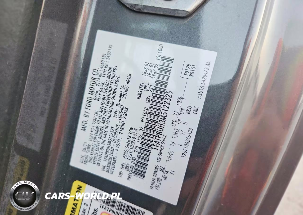 2021 Ford Mustang VIN:1FATP8UH3M5122325 - 12