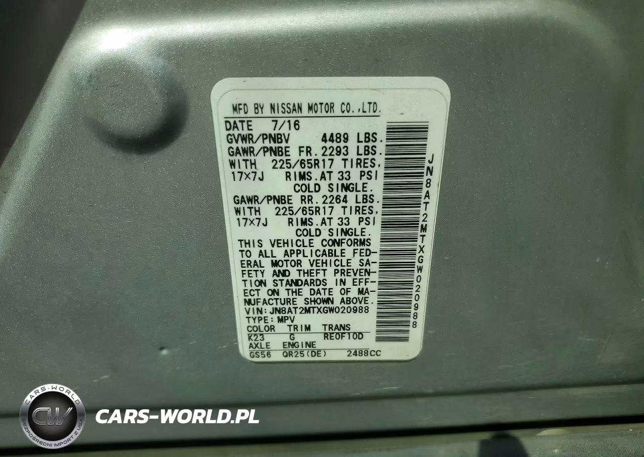 2016 Nissan Rogue S VIN:JN8AT2MTXGW020988 - 13