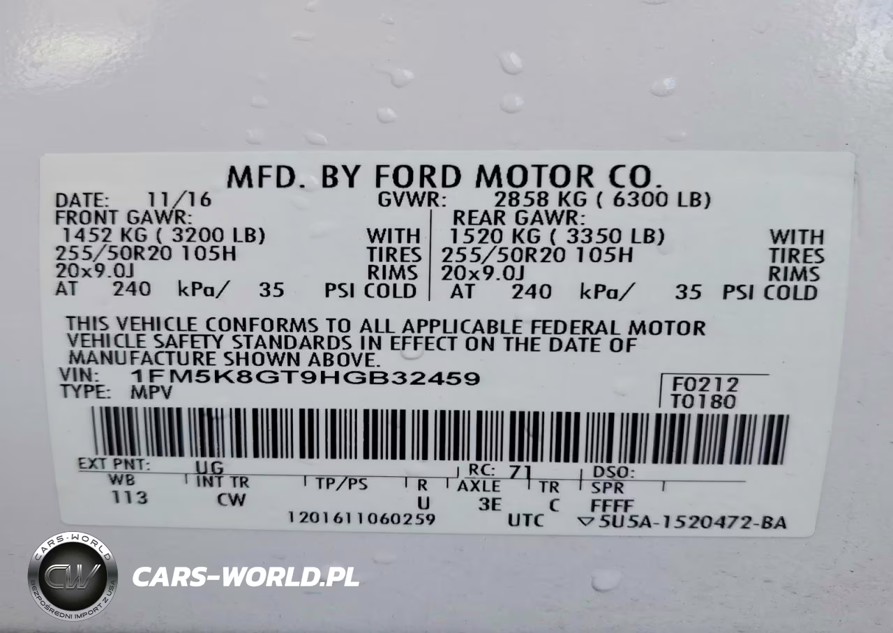 2017 Ford Explorer Sport VIN:1FM5K8GT9HGB32459 - 14