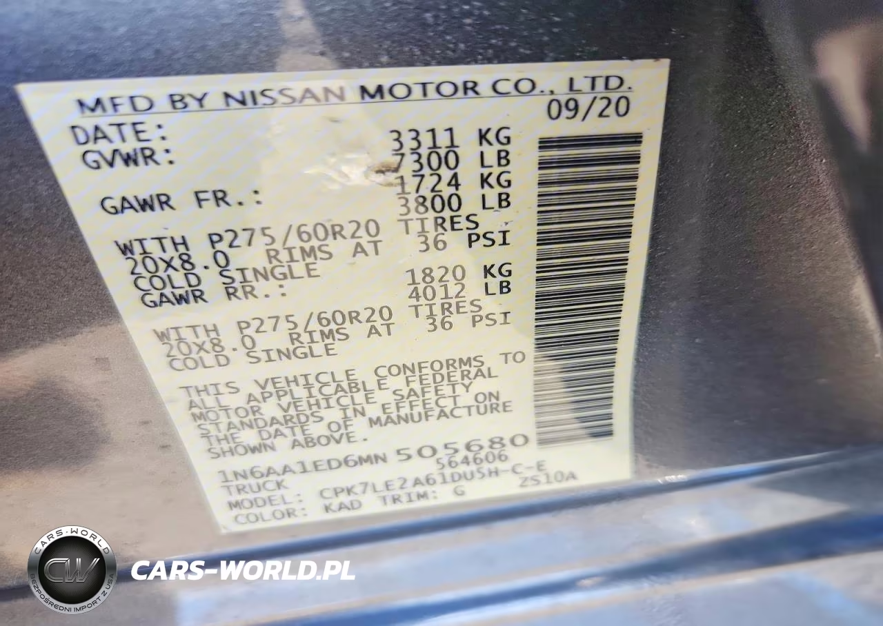 2021 Nissan Titan Sl VIN:1N6AA1ED6MN505680 - 13
