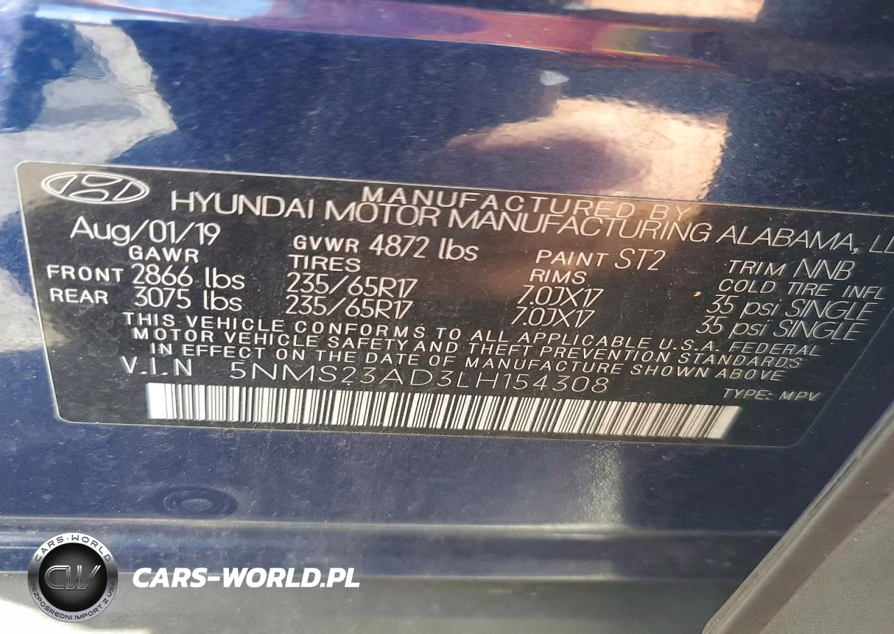 2020 Hyundai Santa Fe Se VIN:5NMS23AD3LH154308 - 12