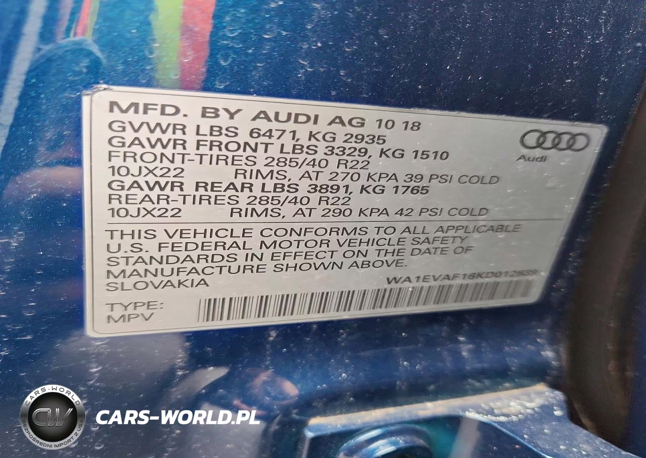 2019 Audi Q8 Premium Plus S-Line VIN:WA1EVAF16KD012639 - 12