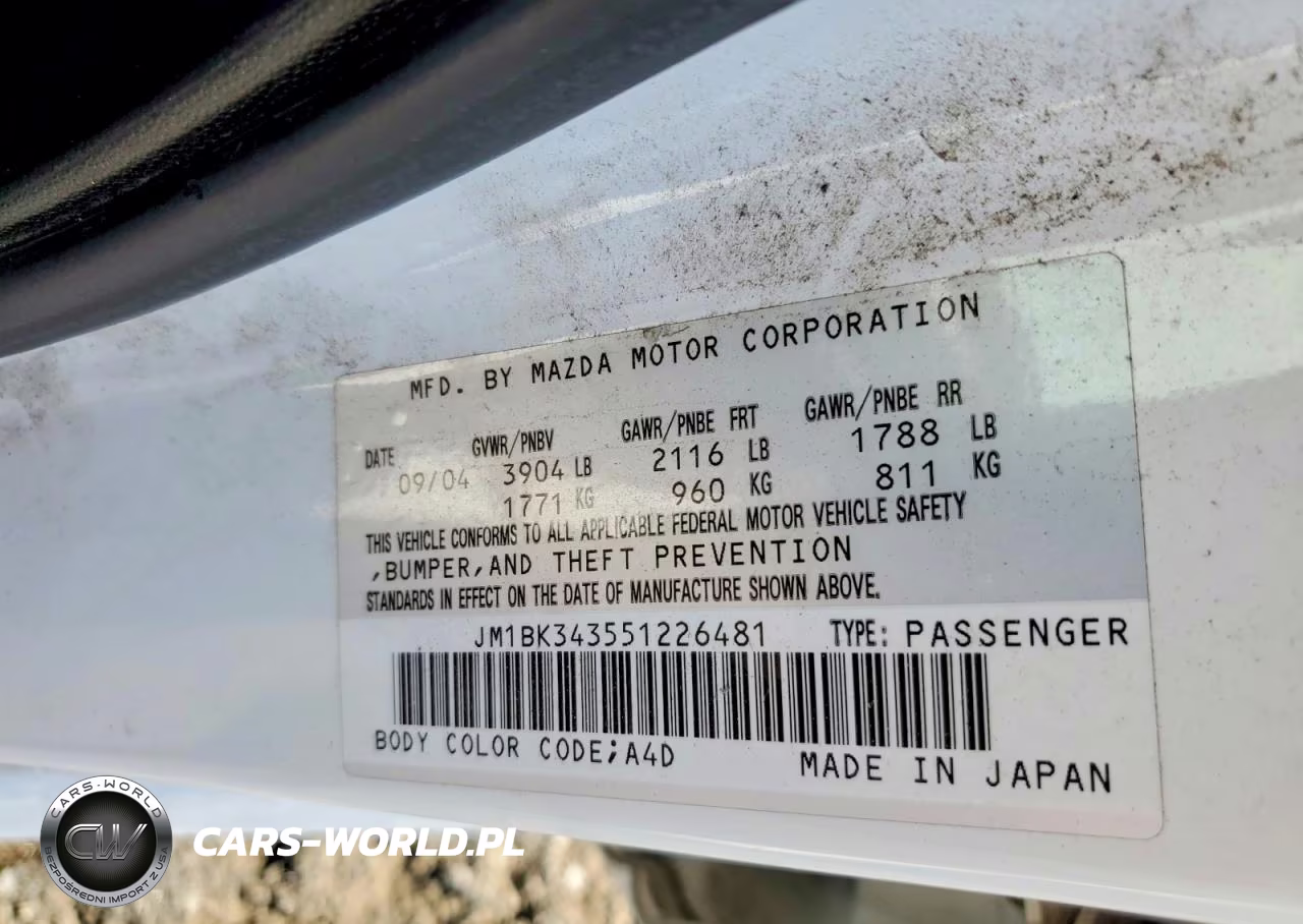 2005 Mazda 3 Hatchback VIN:JM1BK343551226481 - 12