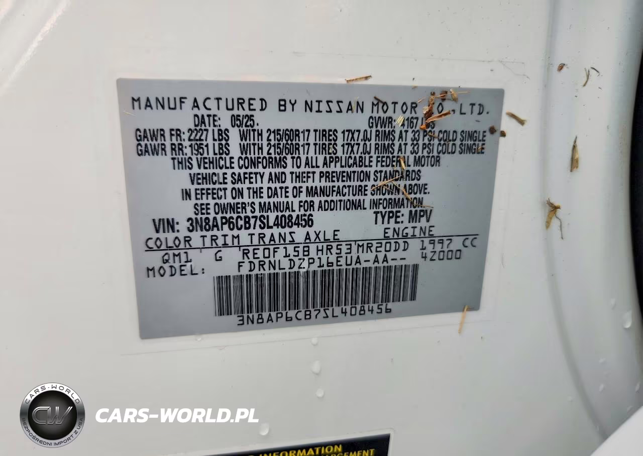 2025 Nissan Kicks Sv VIN:3N8AP6CB7SL408456 - 13