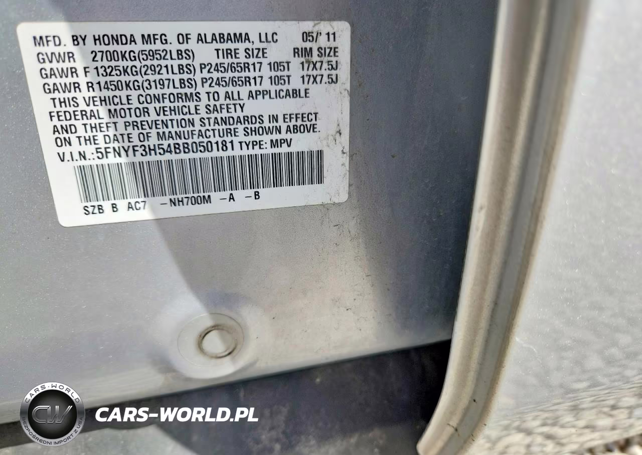 2011 Honda Pilot Exl VIN:5FNYF3H54BB050181 - 12