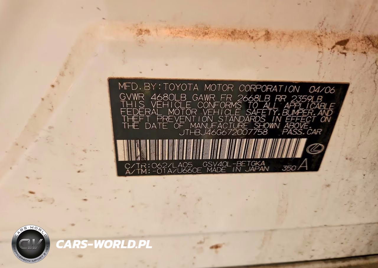 2007 Lexus Es 350 VIN:JTHBJ46G672007758 - 12