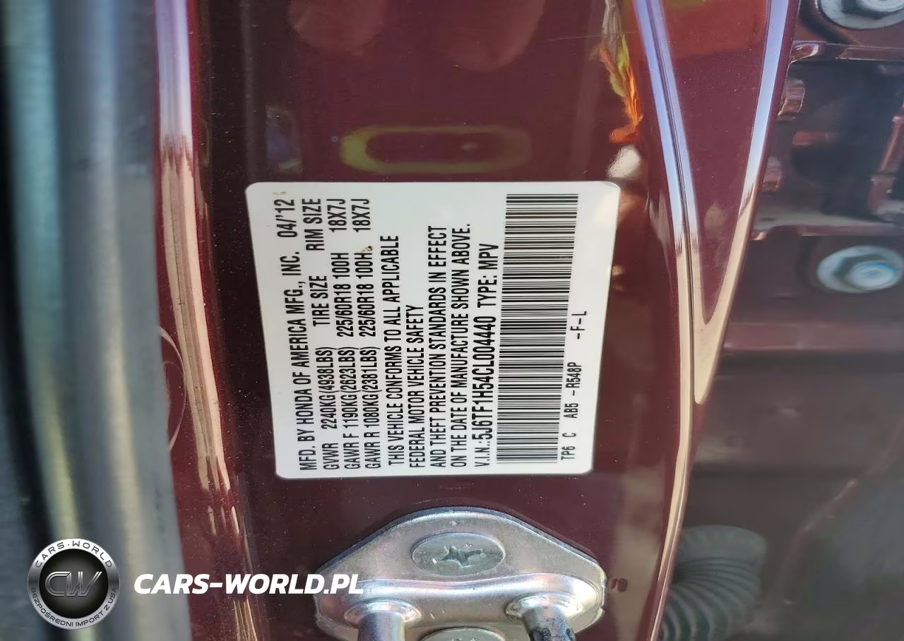 2012 Honda Crosstour Exl VIN:5J6TF1H54CL004440 - 12