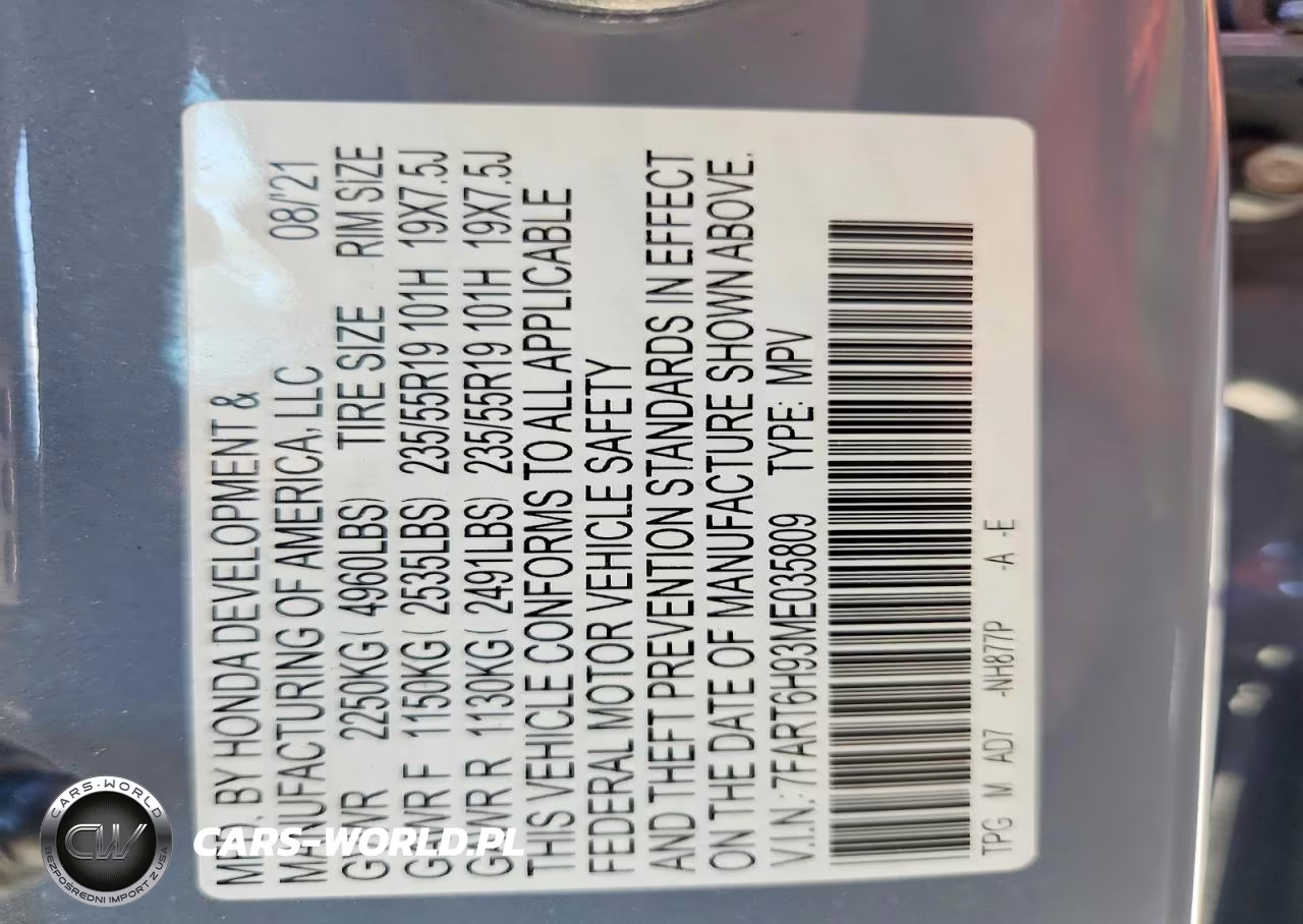 2021 Honda Cr-V Touring VIN:7FART6H93ME035809 - 13