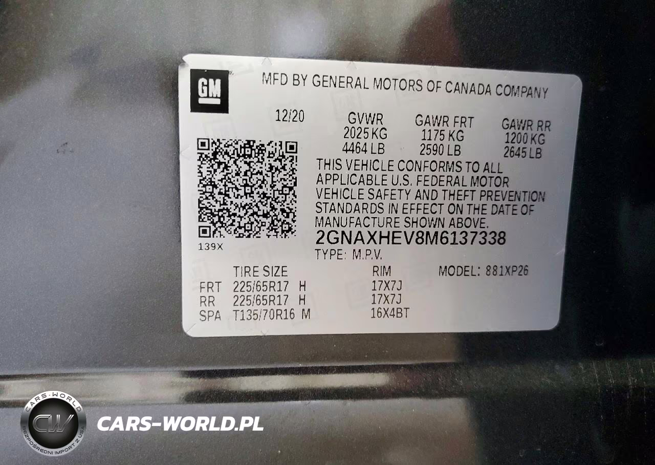 2021 Chevrolet Equinox Ls VIN:2GNAXHEV8M6137338 - 13