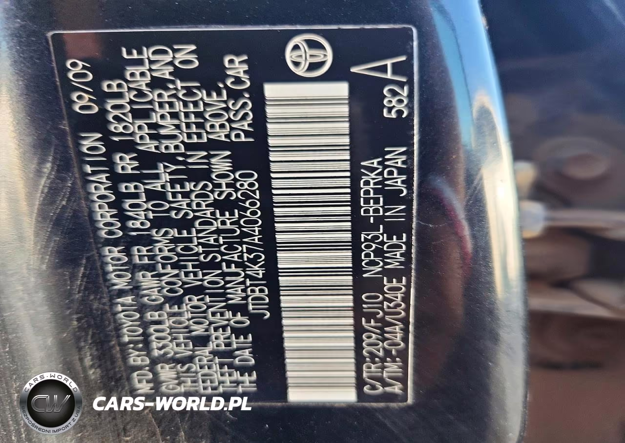2010 Toyota Yaris Base VIN:JTDBT4K37A4066280 - 12