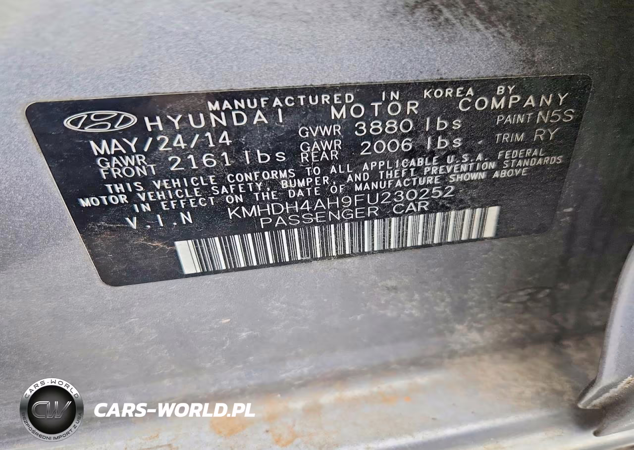 2015 Hyundai Elantra Sport VIN:KMHDH4AH9FU230252 - 12