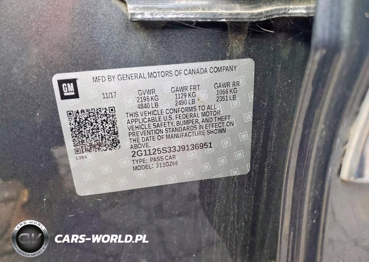 2018 Chevrolet Impala Premier VIN:2G1125S33J9136951 - 12