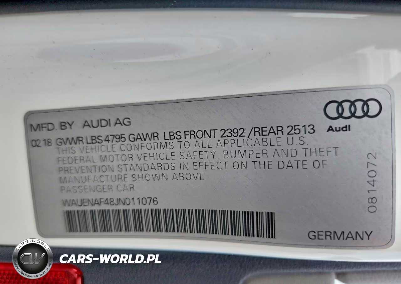 2018 Audi A4 Premium Plus VIN:WAUENAF48JN011076 - 13