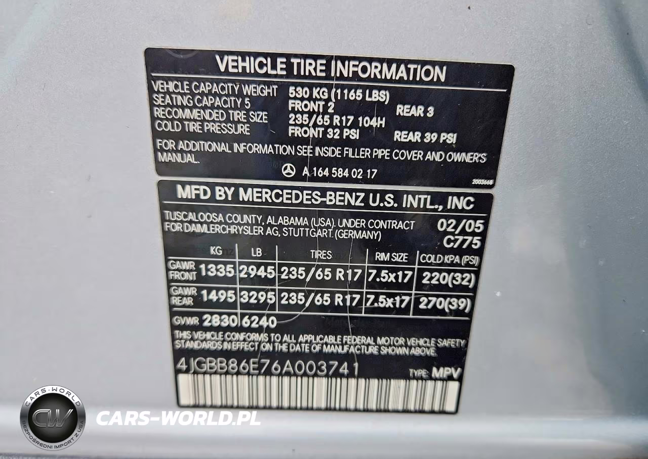 2006 Mercedes-Benz Ml 350 VIN:4JGBB86E76A003741 - 13
