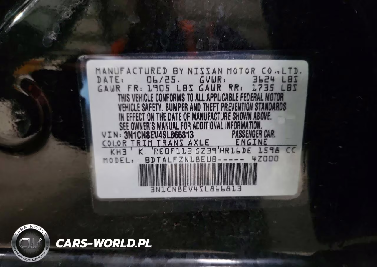 2025 Nissan Versa Sv VIN:3N1CN8EV4SL866813 - 13