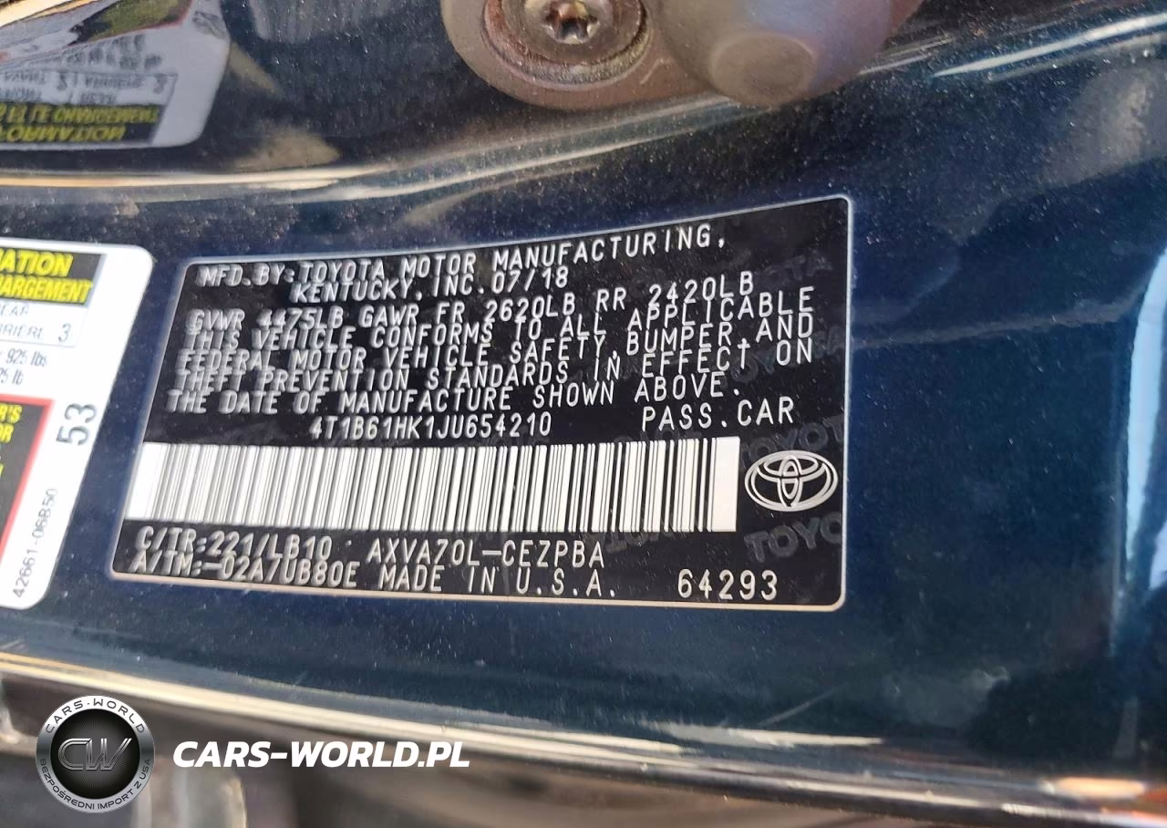 2018 Toyota Camry Xse VIN:4T1B61HK1JU654210 - 12