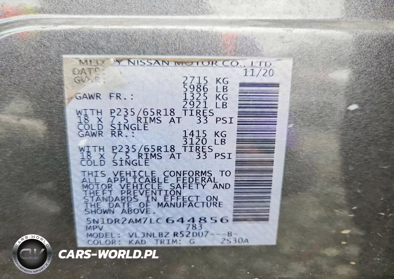 2020 Nissan Pathfinder S VIN:5N1DR2AM7LC644856 - 13