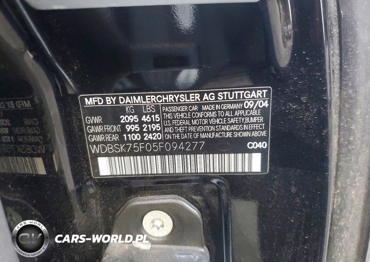 2005 Mercedes-Benz Sl 500 VIN:WDBSK75F05F094277 - 12
