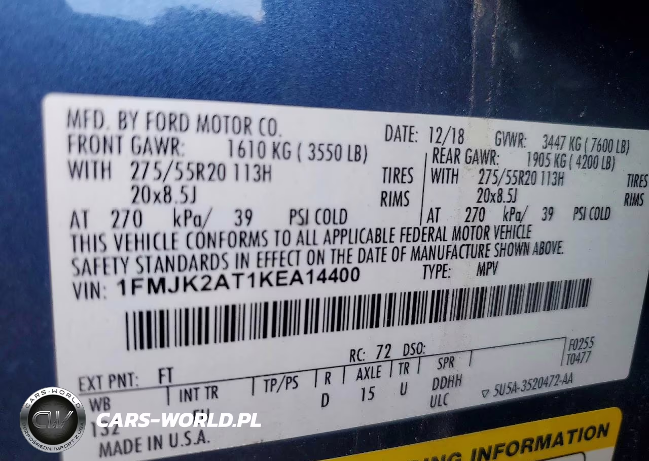 2019 Ford Expedition Max Limited VIN:1FMJK2AT1KEA14400 - 13