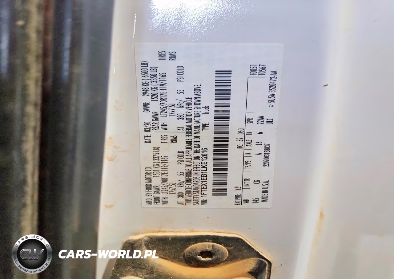 2020 Ford F150 Xl VIN:1FTEX1EB1LKE12616 - 12