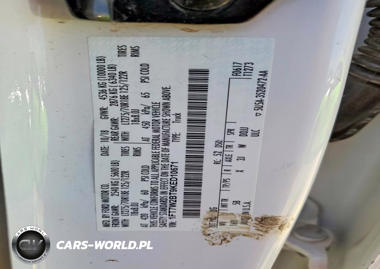 2019 Ford F250 Super Duty VIN:1FT7W2BT9KED10671 - 12