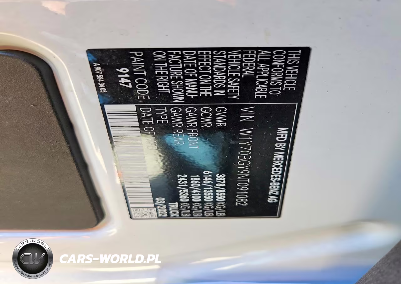 2022 Mercedes-Benz Sprinter 1500 VIN:W1Y70BGY9NT091082 - 13