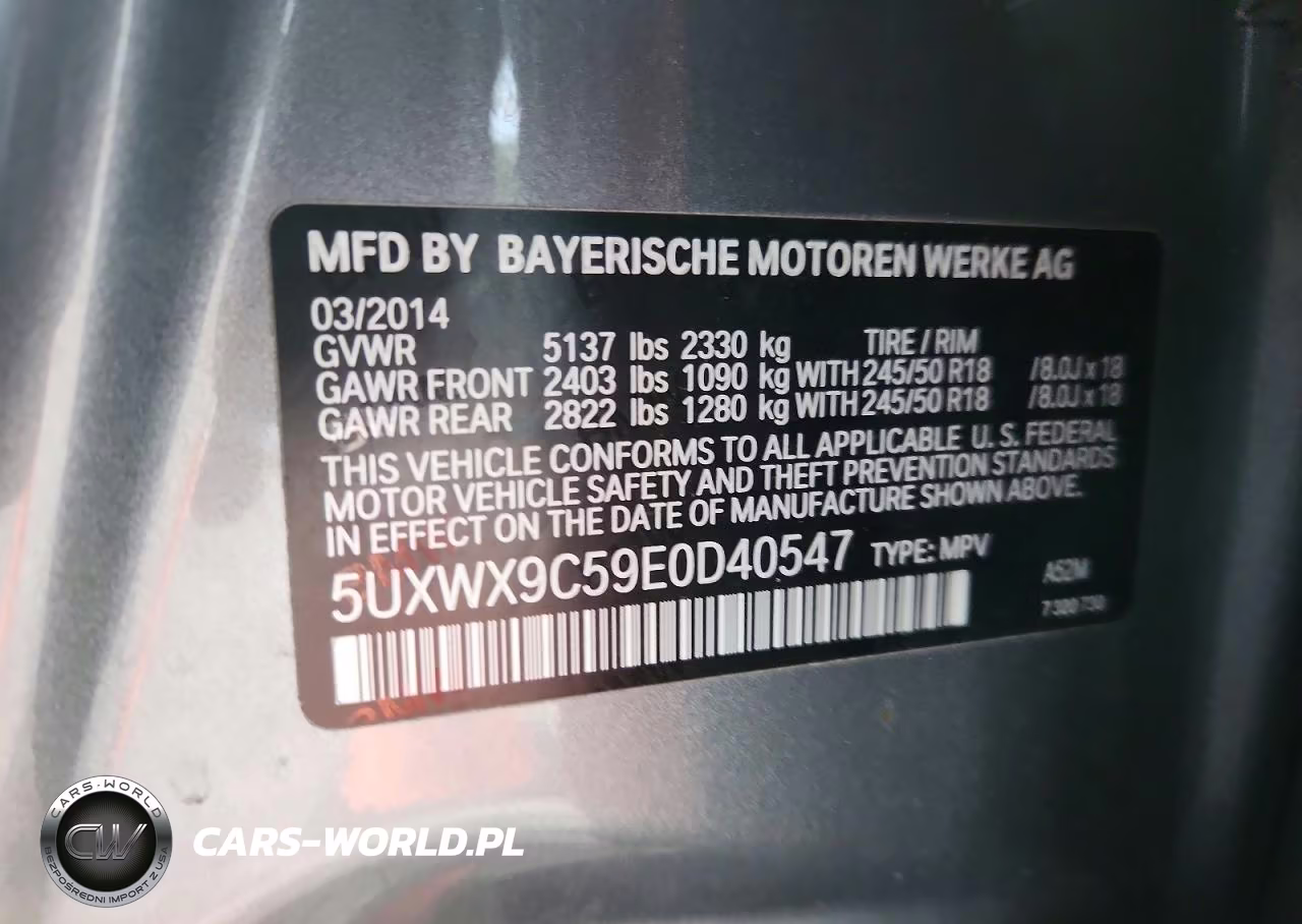 2014 BMW X3 xDrive28I VIN:5UXWX9C59E0D40547 - 12
