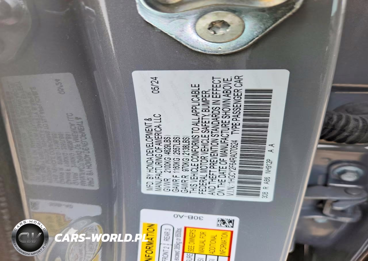 2024 Honda Accord Hybrid Exl VIN:1HGCY2F64RA070624 - 12