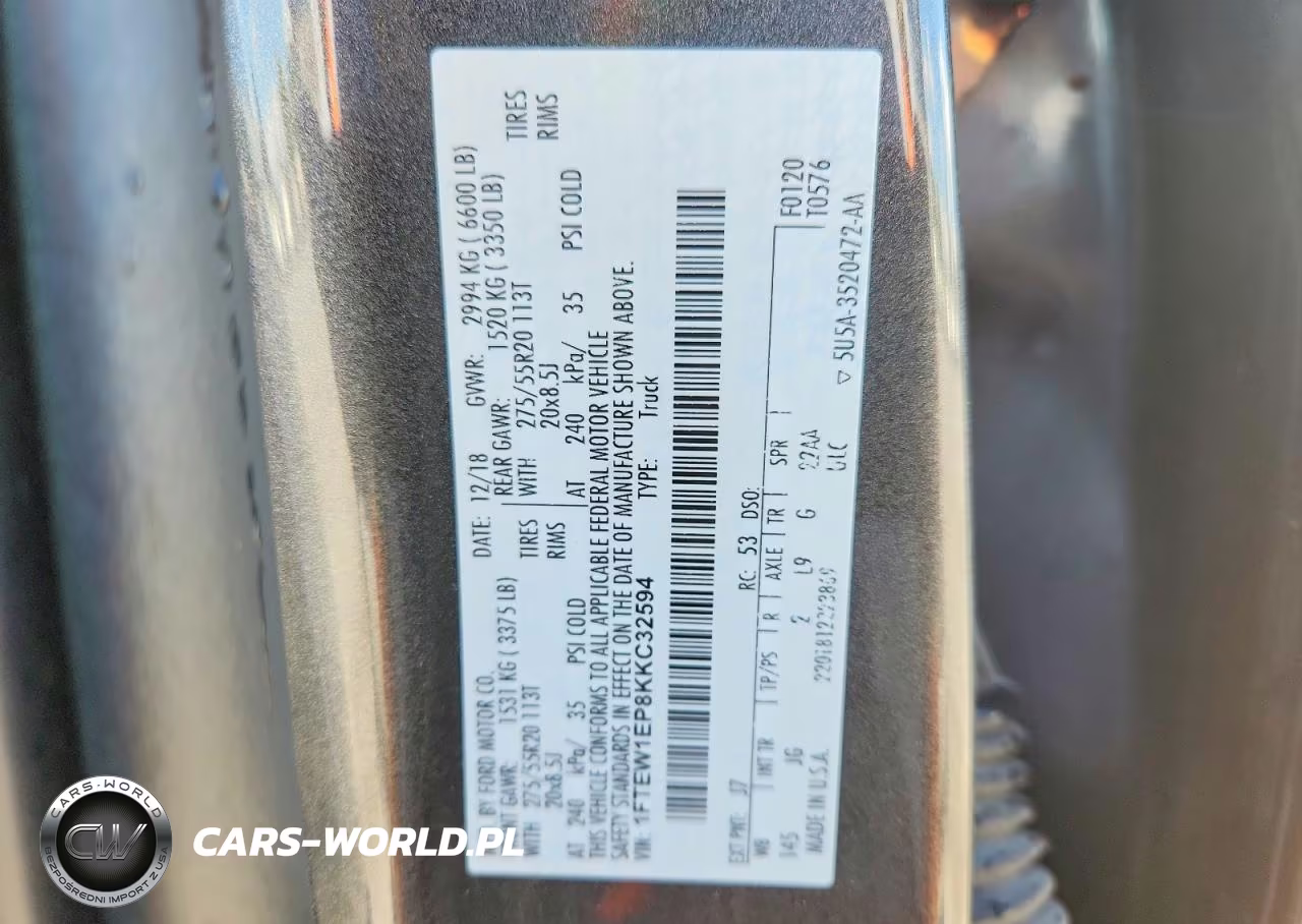 2019 Ford F150 Supercrew VIN:1FTEW1EP8KKC32594 - 13