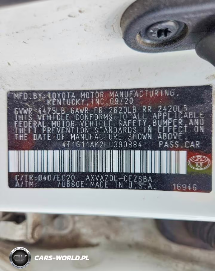 2020 Toyota Camry Se Nightshade VIN:4T1G11AK2LU390884 - 12