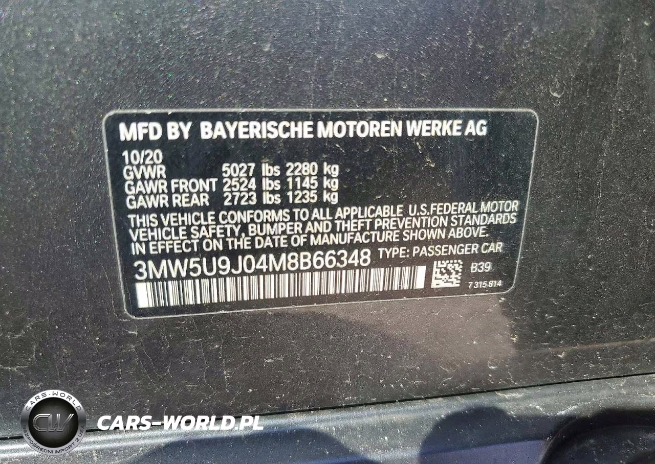2021 BMW M340Xi VIN:3MW5U9J04M8B66348 - 12