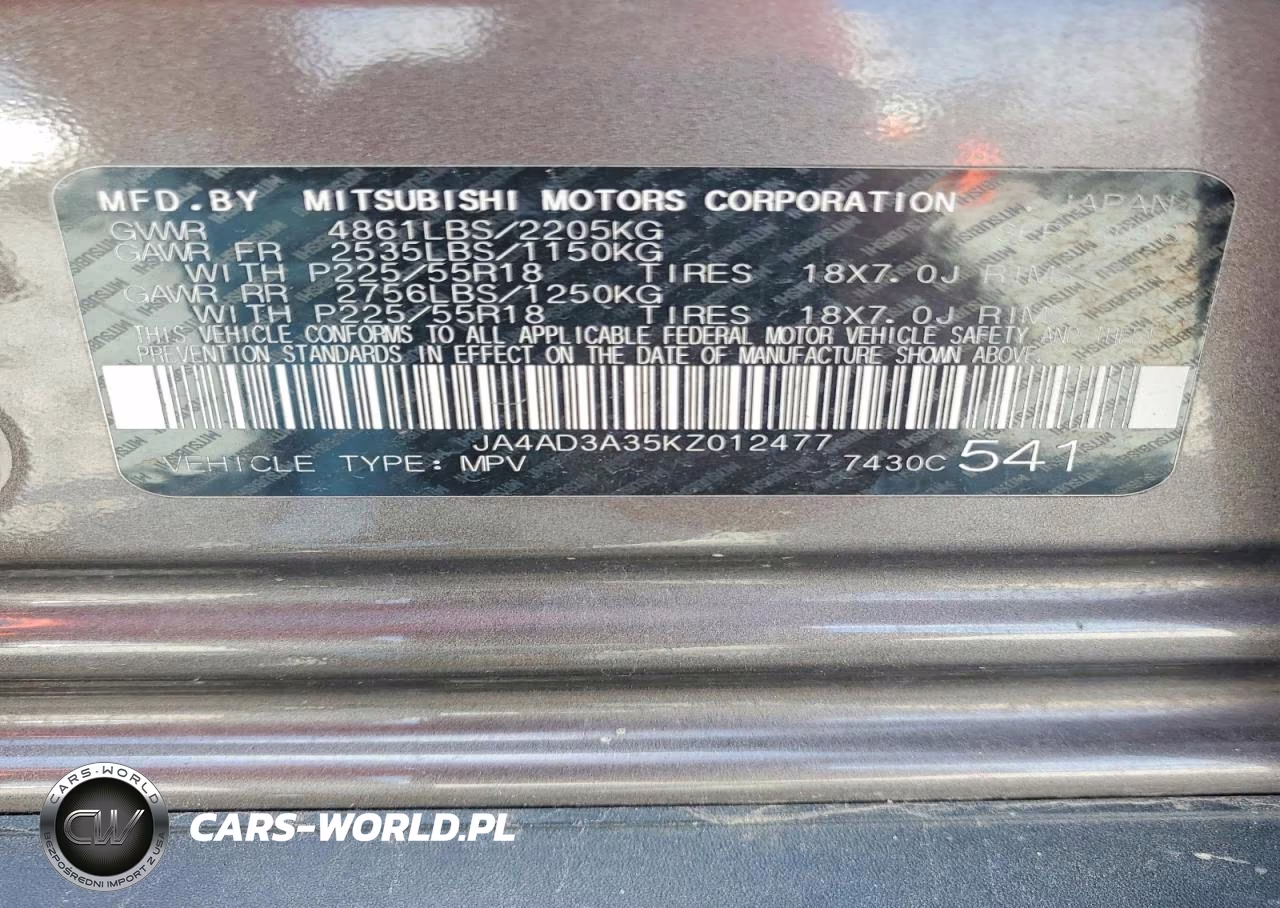 2019 Mitsubishi Outlander Se VIN:JA4AD3A35KZ012477 - 14